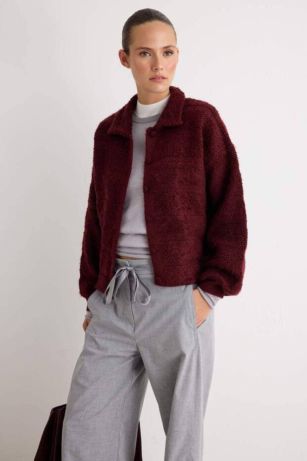 Cotton Blend Polo Knit Sweater