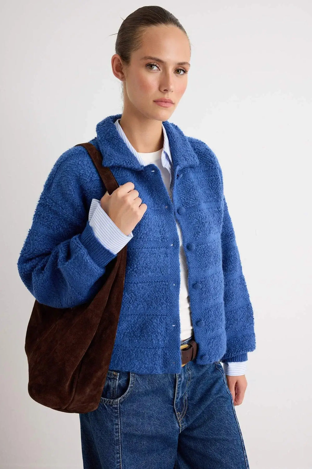 Button Up Polo Neck Cardigan